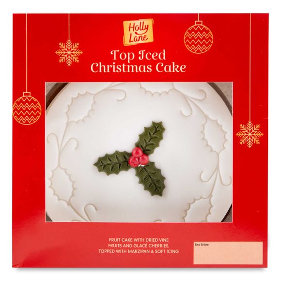 Holly Lane Top Iced Christmas Cake 907g